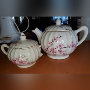 Beautiful flower tea set